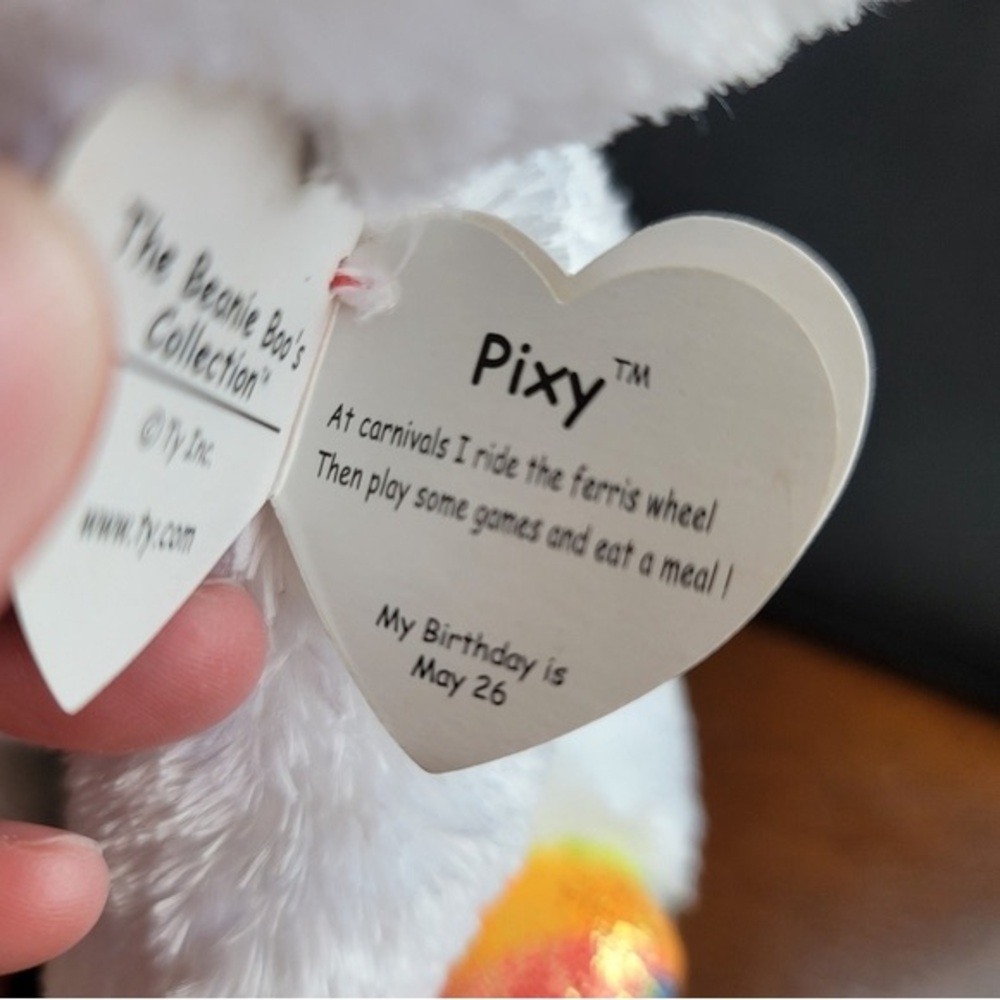 Ty White Stuffed Animals with Sparkly Eyes - Picture 3 of 5